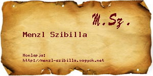 Menzl Szibilla névjegykártya